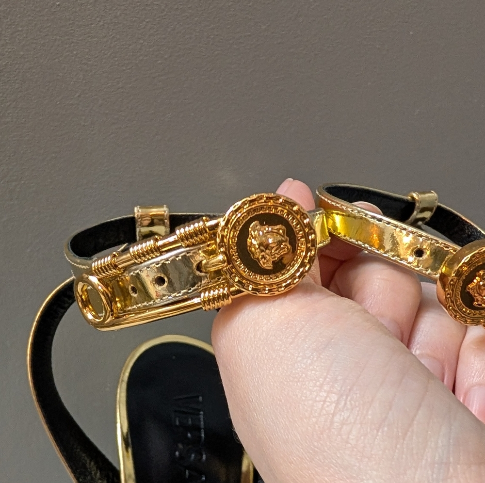 Versace Gold Heels - Picture 3 of 11